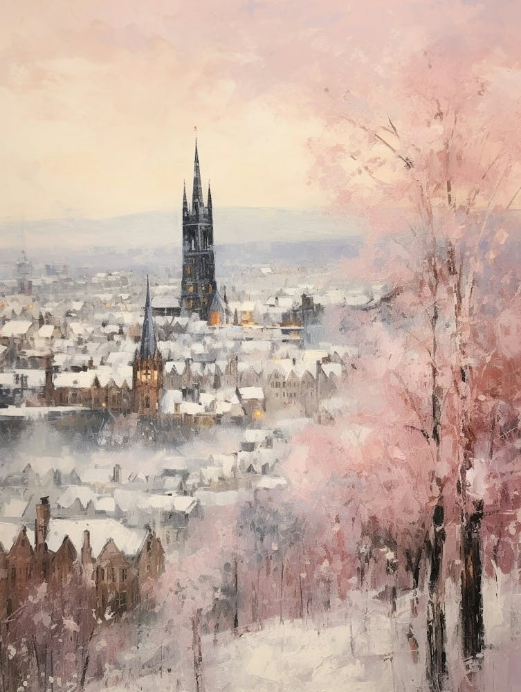 Dreamy Winter Painting Edinburgh Scotland 6