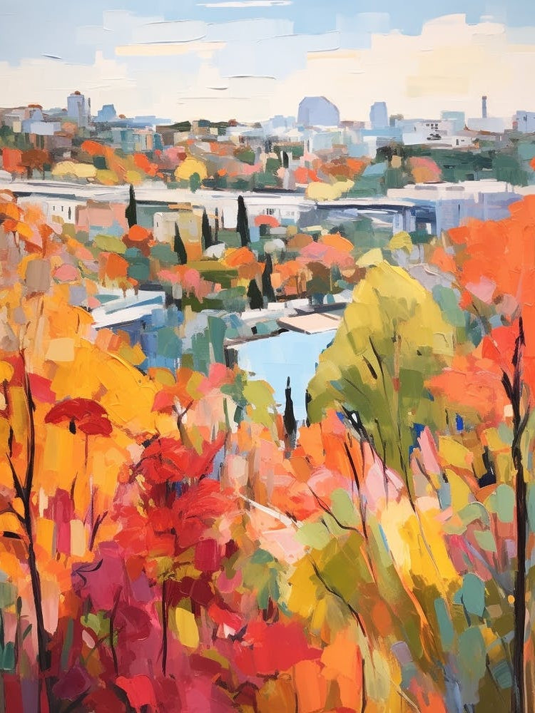 Autumn City Park Painting Echo Park Los Angeles United States 3