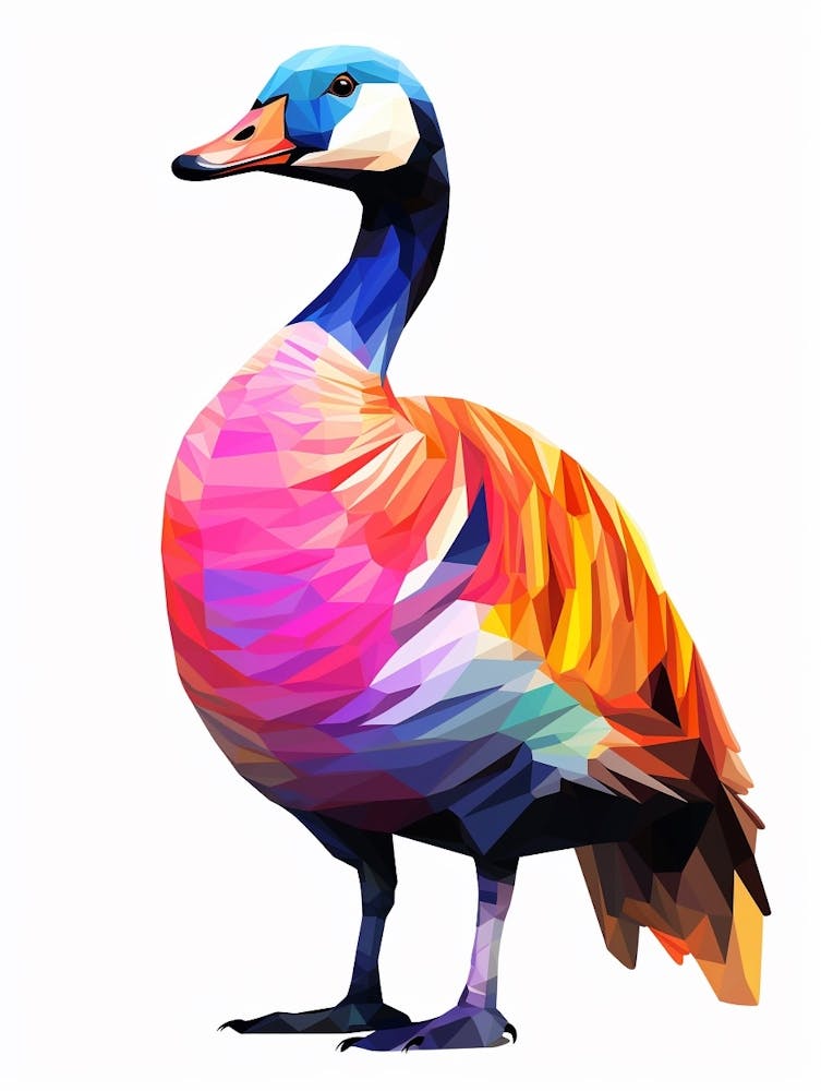 Colourful Geometric Bird Canada Goose 1