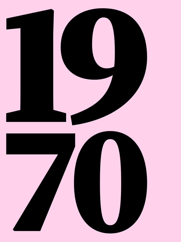 1970 Typography Date Year Word