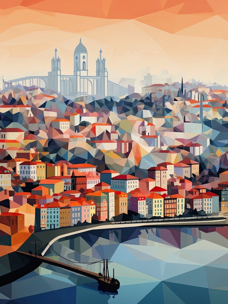 Porto, Portugal, Geometrische Illustration 2