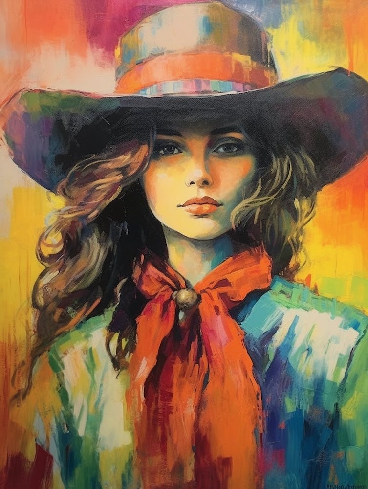 Vintage Cowgirl Painting 2