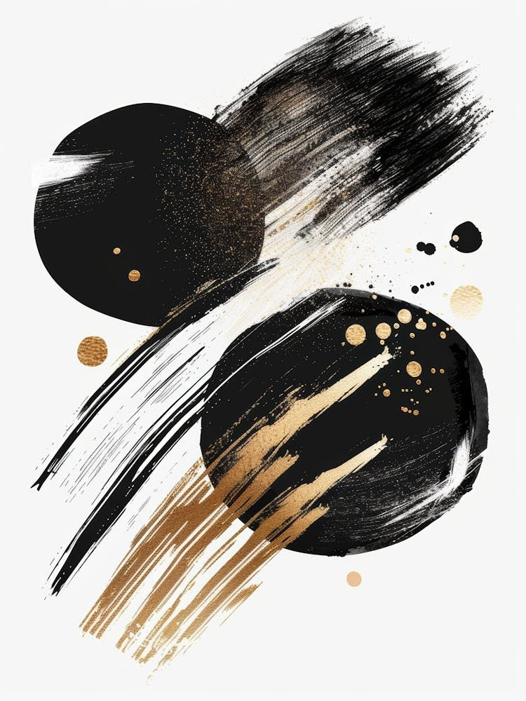 Abstract Black And Gold Painting 81