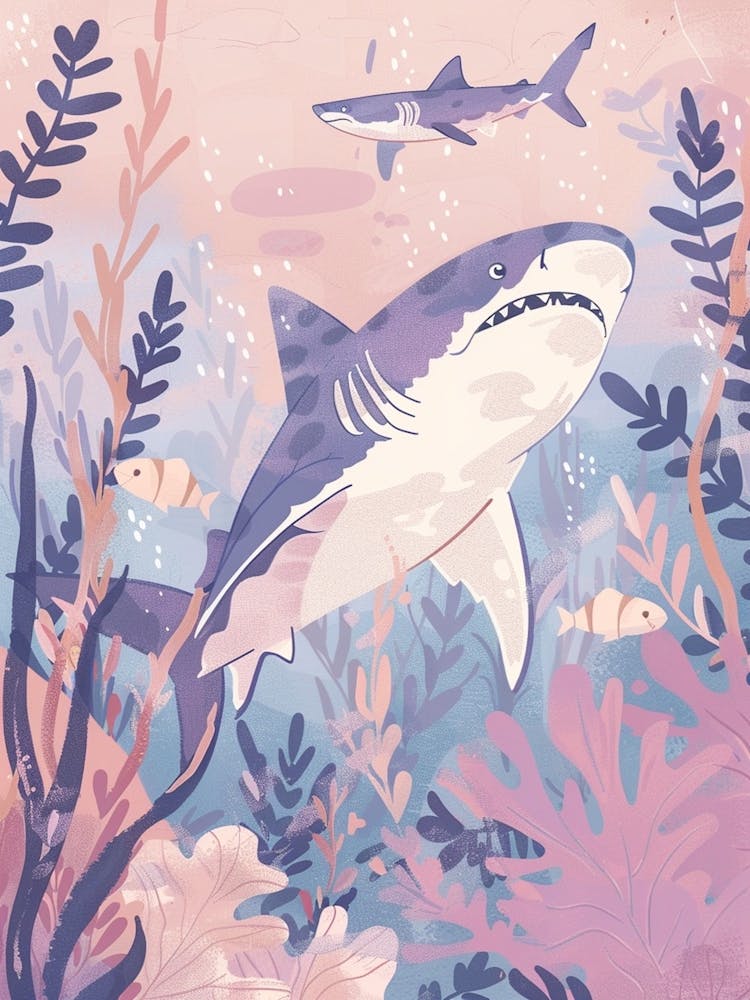 Purple Tiger Shark Illustration 3