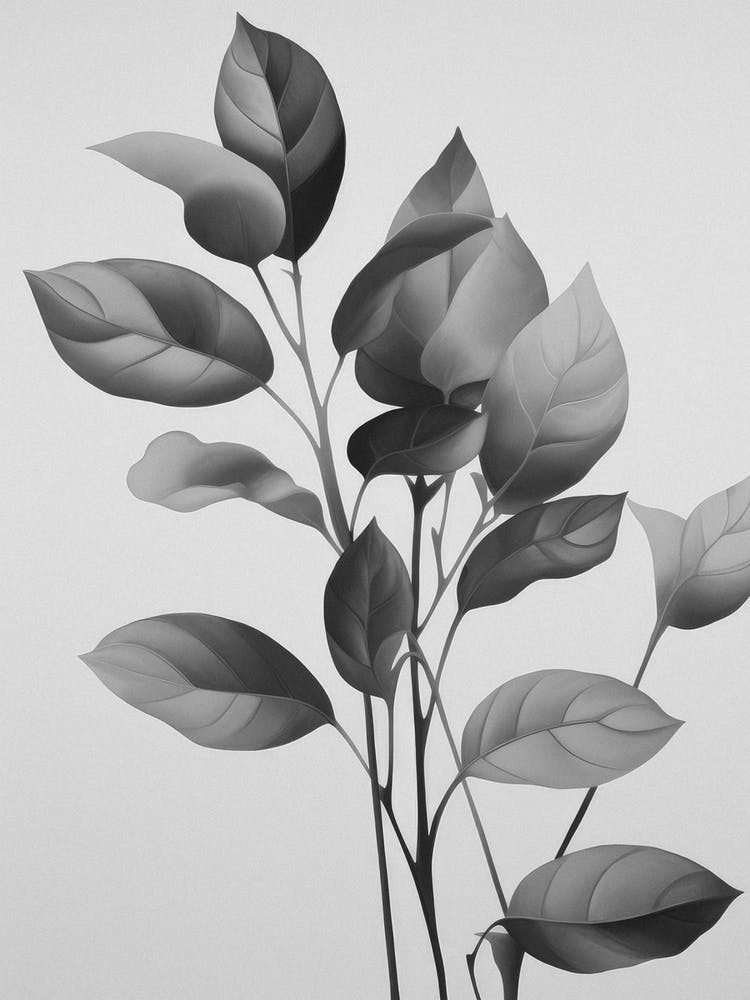 Black And White Leaf Sketch