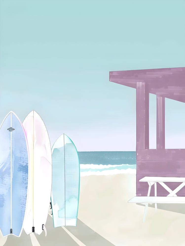 Surfboards On The Beach