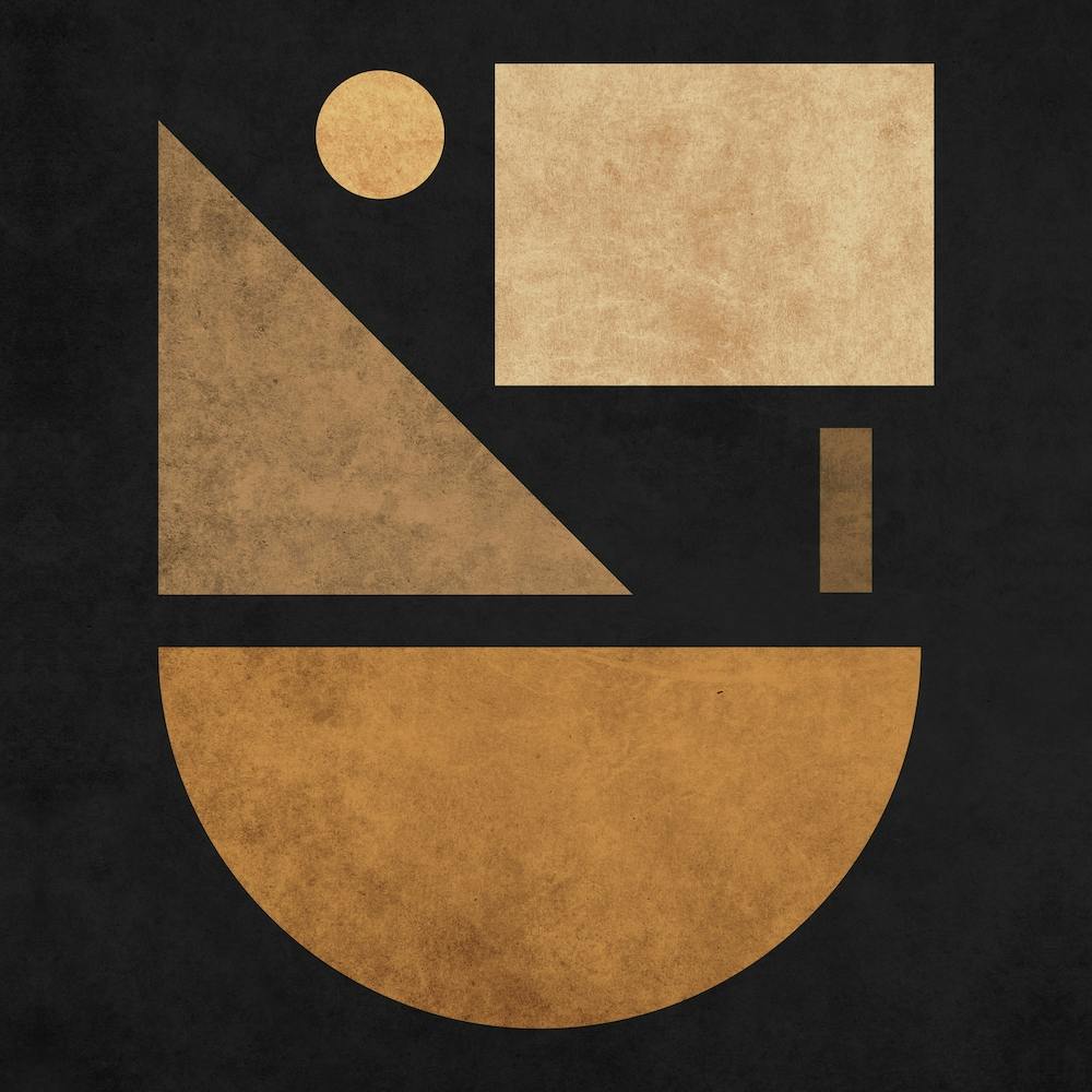 Geometric Harmony Black 3 Square