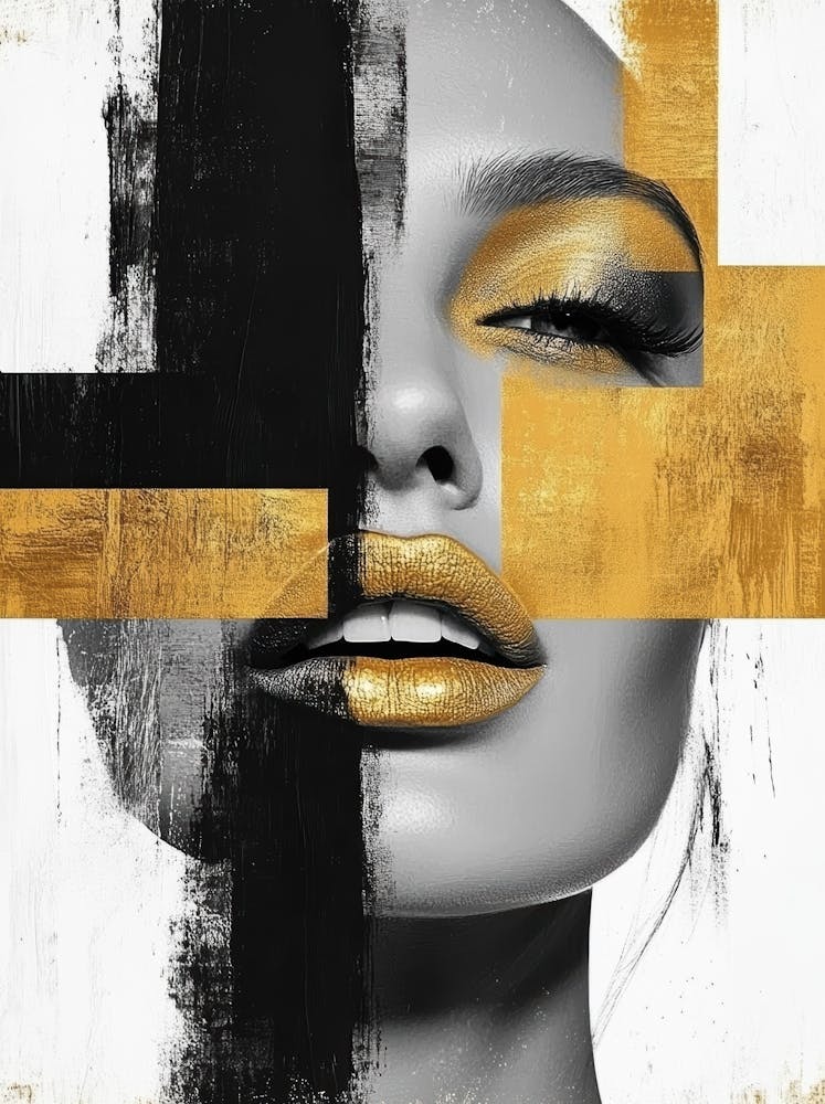 Gold And Black Canvas Print 78