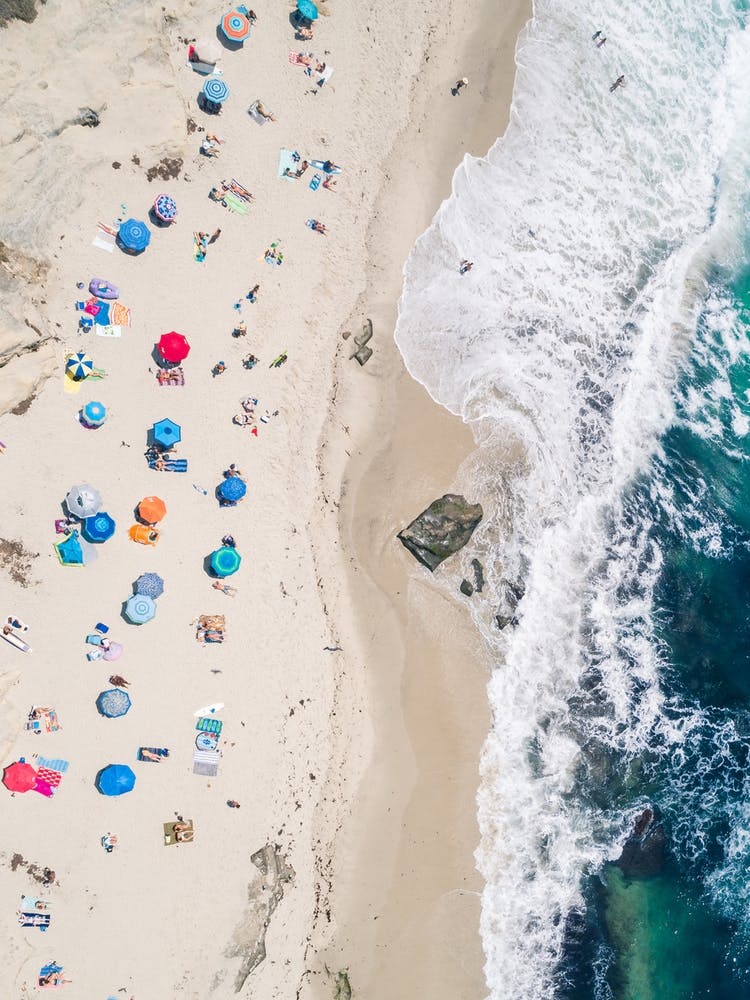 Beachgoers In La Jolla California