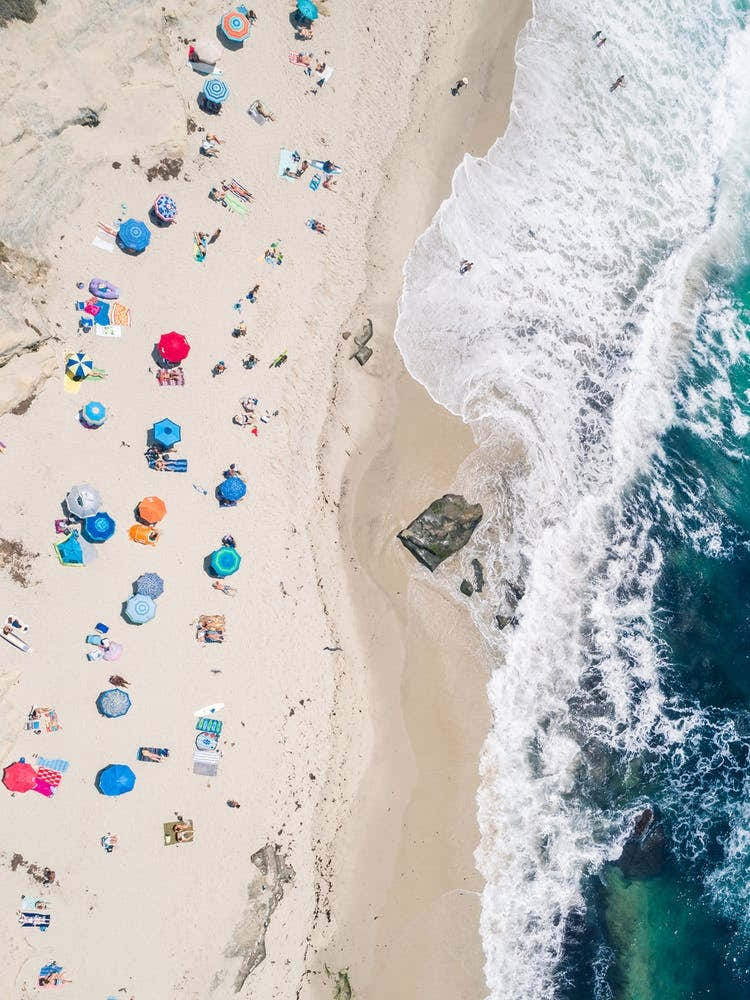 Beachgoers In La Jolla California