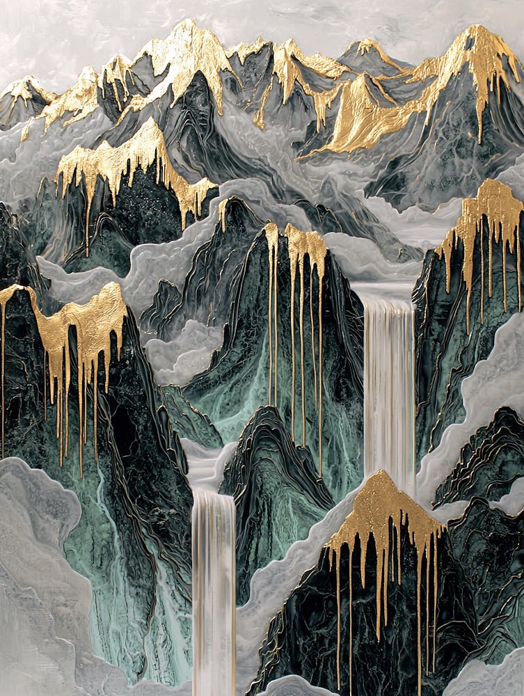 Dhaulagiri Golden Peaks - Refined Mixed Media