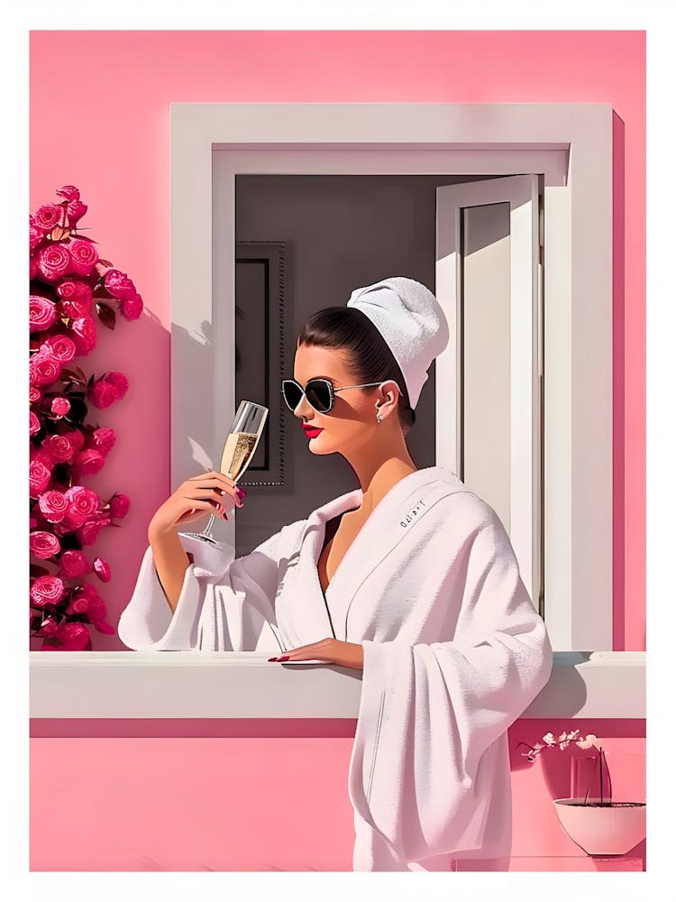 Girl With A Glass Of Champagne