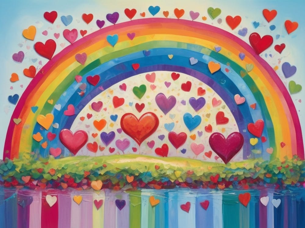 Rainbow With Hearts 2