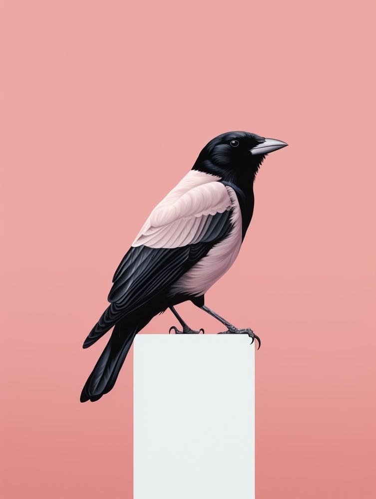 Minimalist Crow 3 Illustration