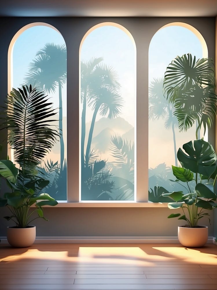 Room With Palm Trees