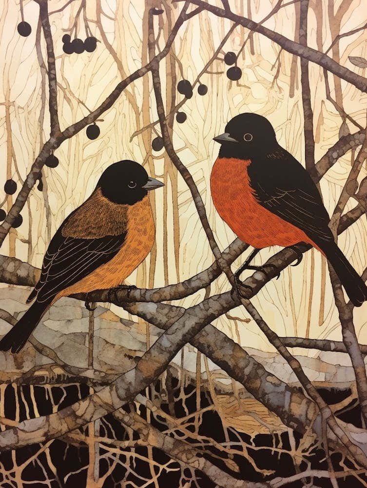 Art Nouveau Birds Poster Coot 2