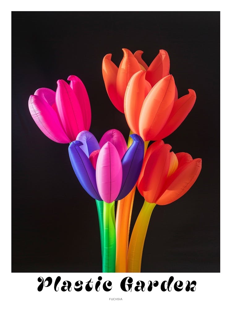 Bright Inflatable Flowers Poster Fuchsia 2