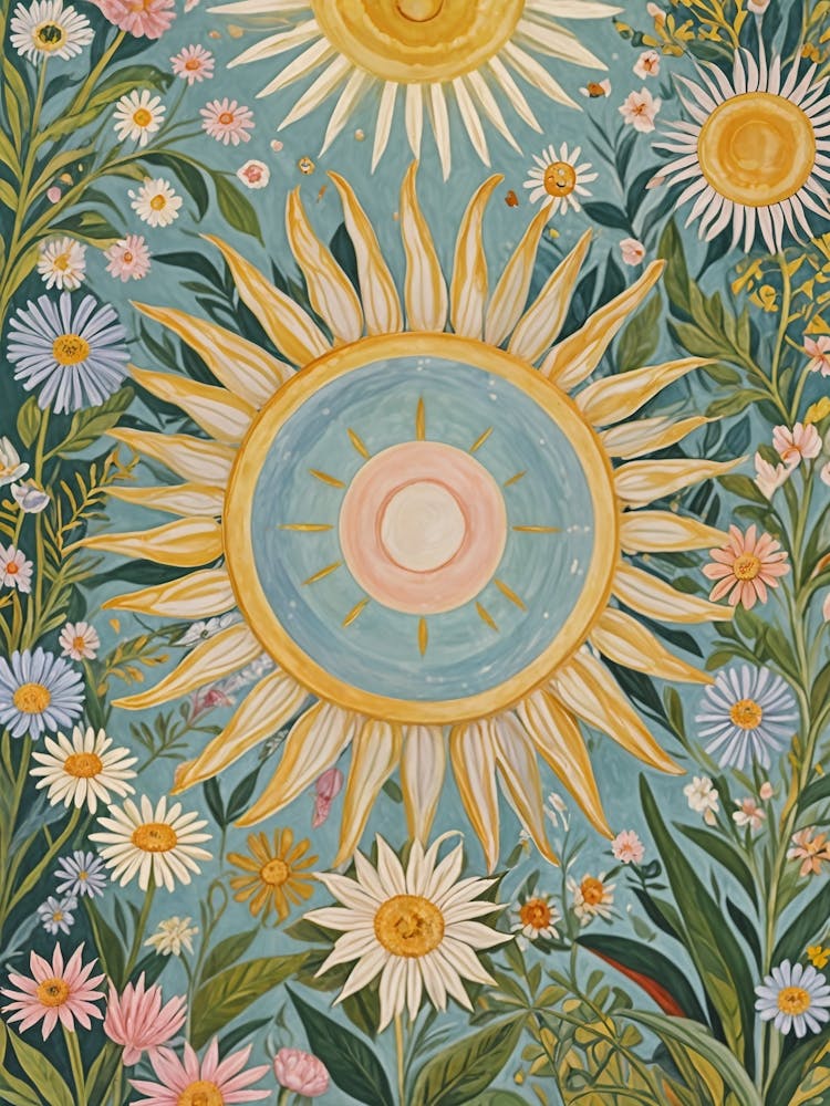 Sun And Flowers