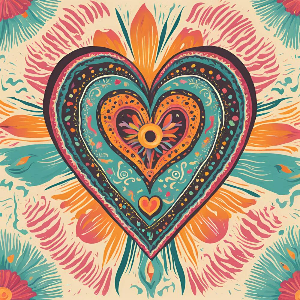 Retro Mexican Heart