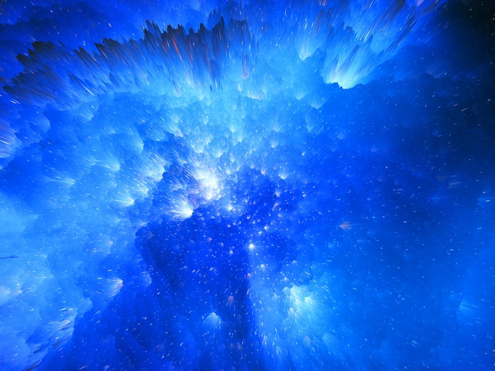 Blue Nebula - space neon poster, synthwave poster