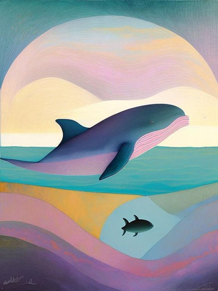 Whale And Fish In Ocean