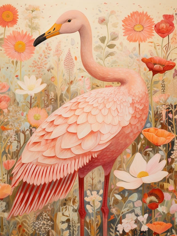 Flamingo 2 Detailed Bird Painting