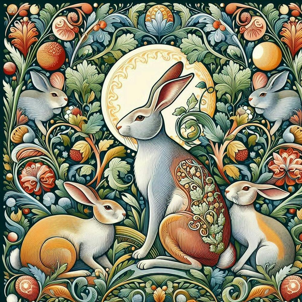 william morris Rabbits In The Garden