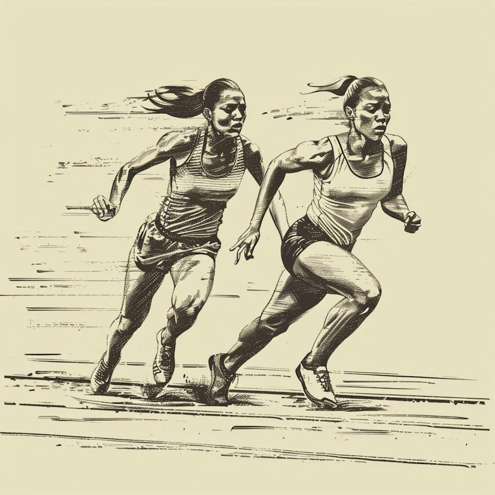 Two Women Running