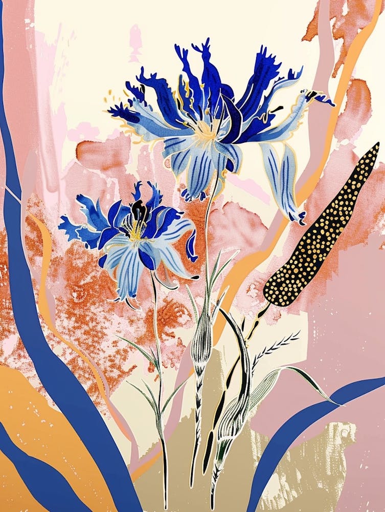 Colourful Flower Illustration Cornflower 4