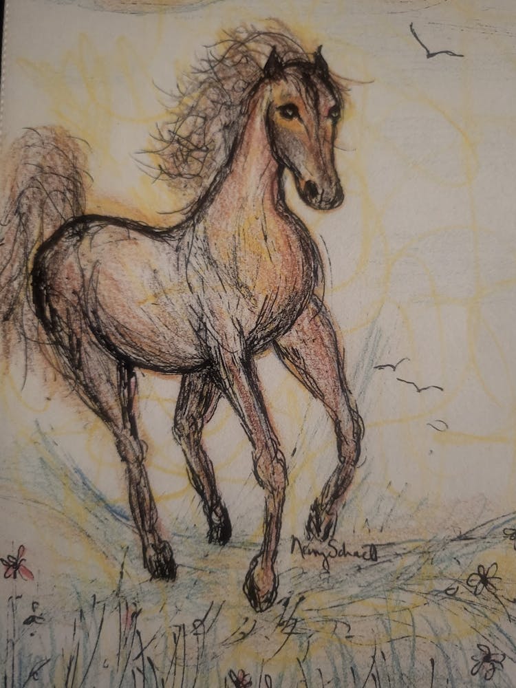 Horse In The Grass 1