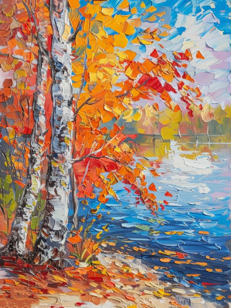 Birch Trees By The Lake 7