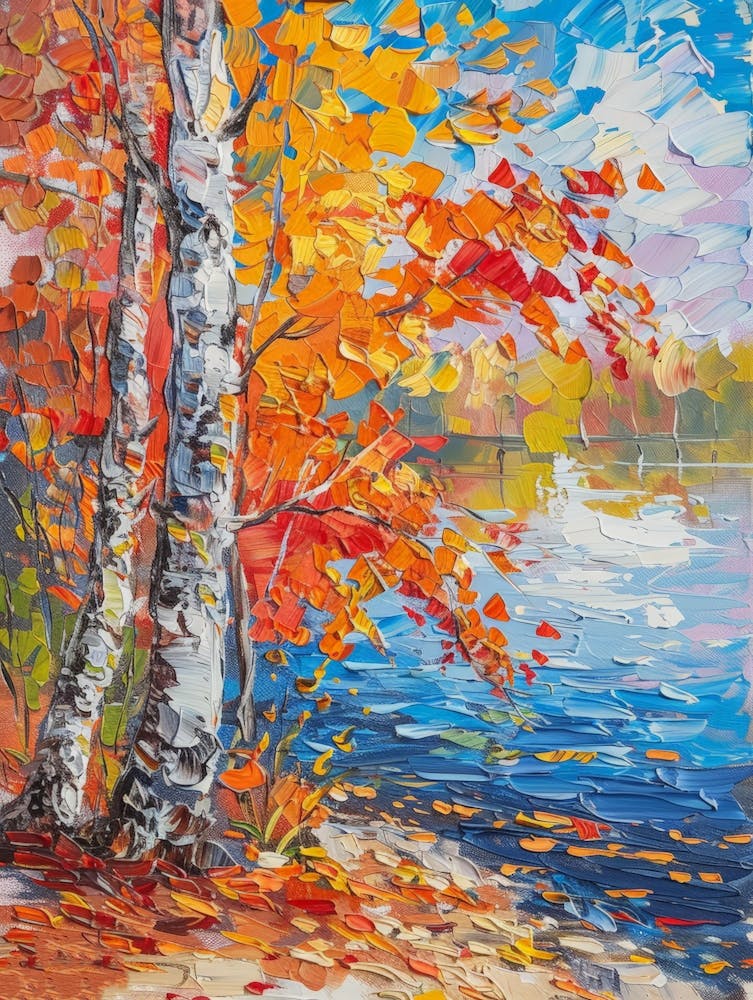 Birch Trees By The Lake 7