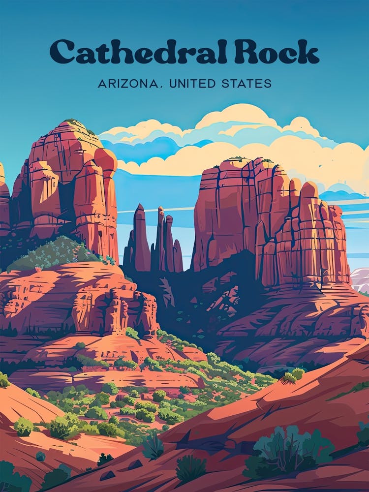 Cathedral Rock Arizona Beautiful Travel Art