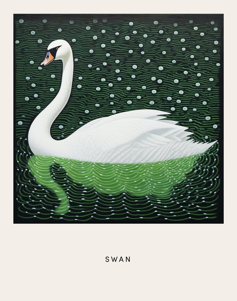 Ohara Koson Inspired Bird Painting Swan 4 Poster