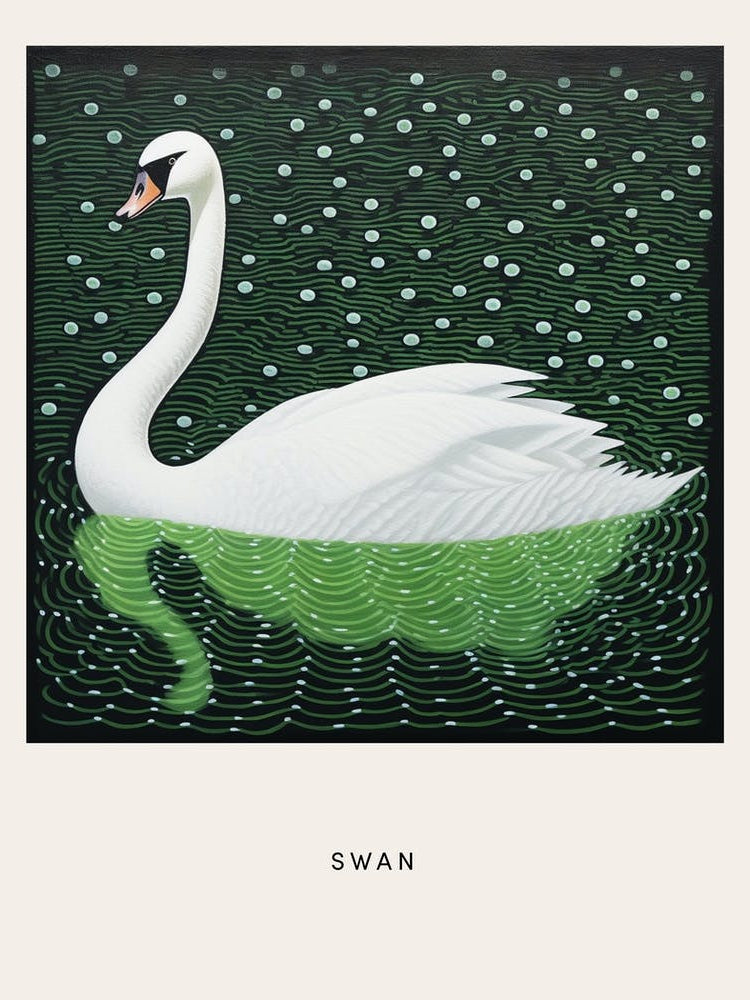 Ohara Koson Inspired Bird Painting Swan 4 Poster