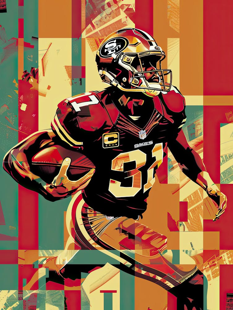 American Football Player Vintage Poster 325