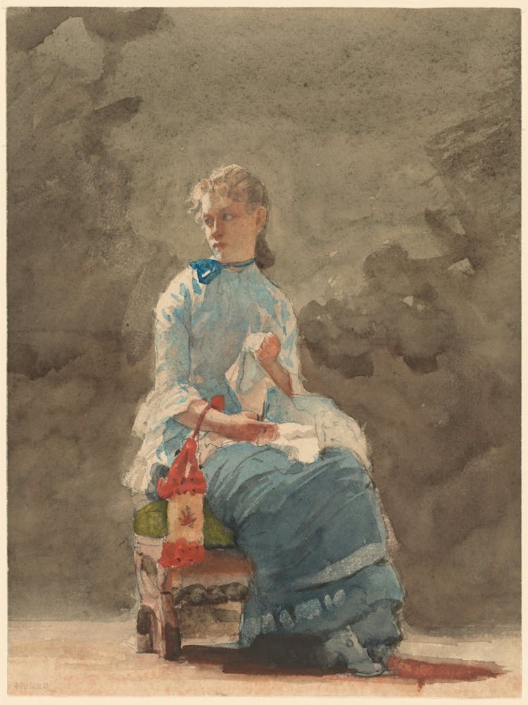 Young Woman Sewing (1876), Winslow Homer