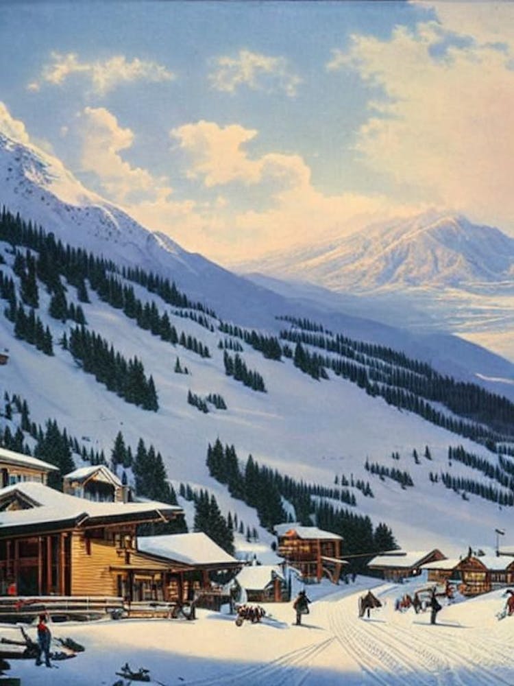 Mount Hutt, Nouvelle-Zélande Station de Ski Paysage Vintage 1 Affiche de Ski