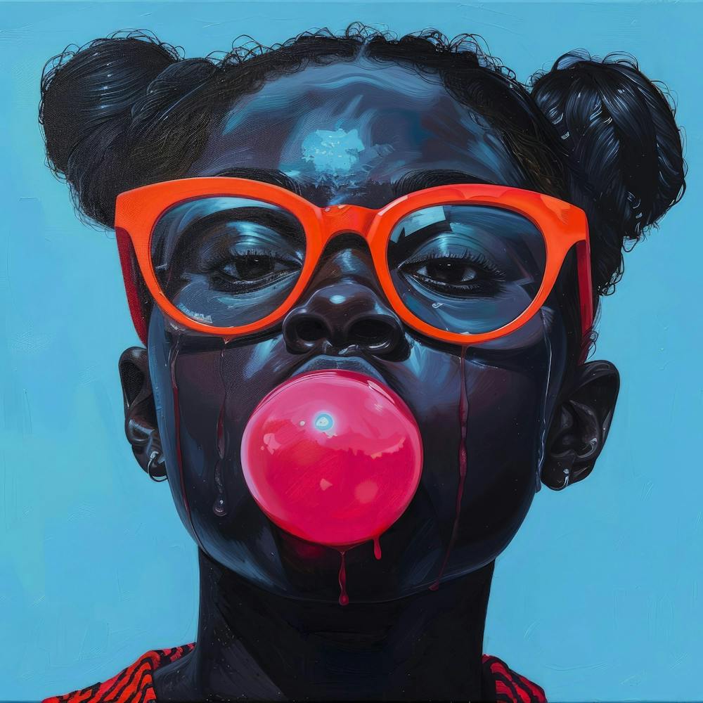Girl Blowing Bubble Gum 1