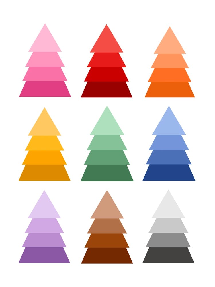 Christmas Tree Multi Rainbow Colours Bright