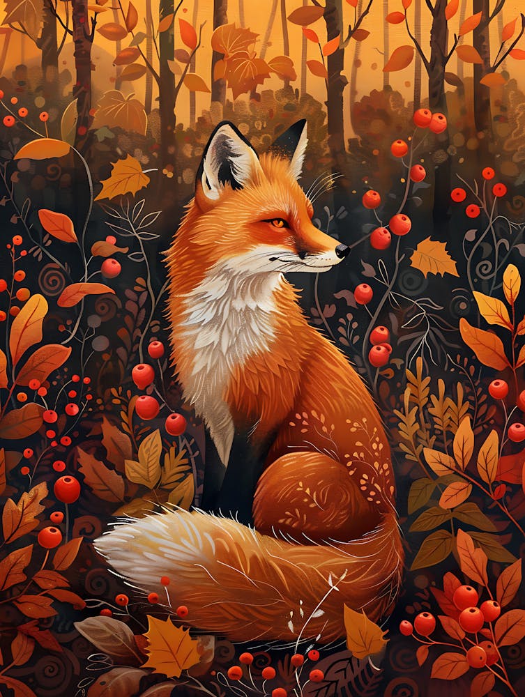 Solitary Fox In The Autumn 12