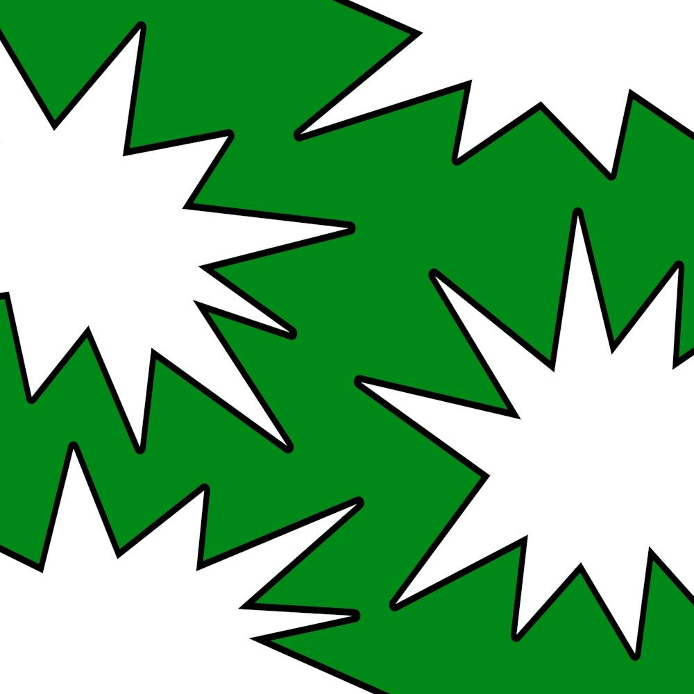 Green And White Starbursts