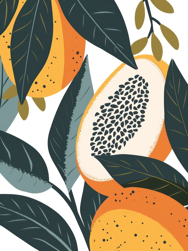 Passionfruit Close Up Illustration 3