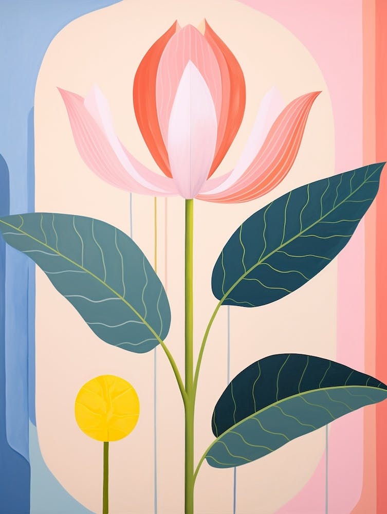 Tulip 4 Hilma Af Klint Inspired Pastel Flower Painting
