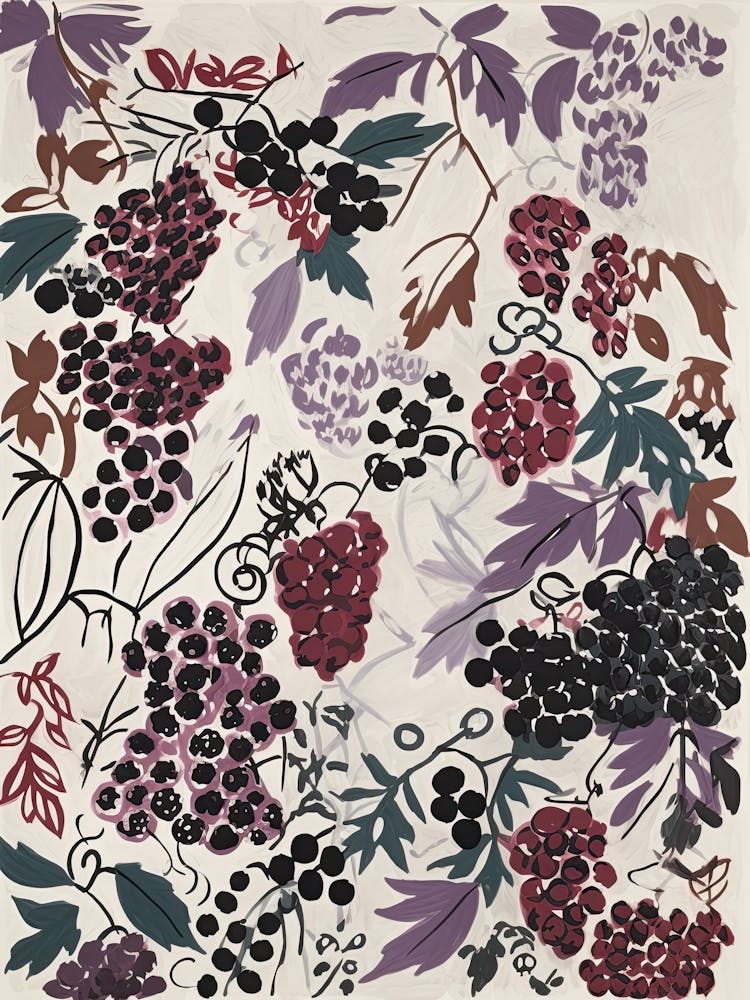 Boysenberry Fruit Drawing 1