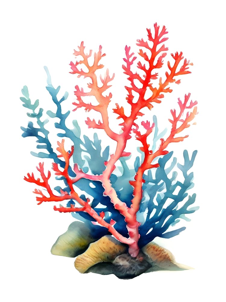 Acropora Nasuta 2 Vintage Graphic Watercolour (3) (1)
