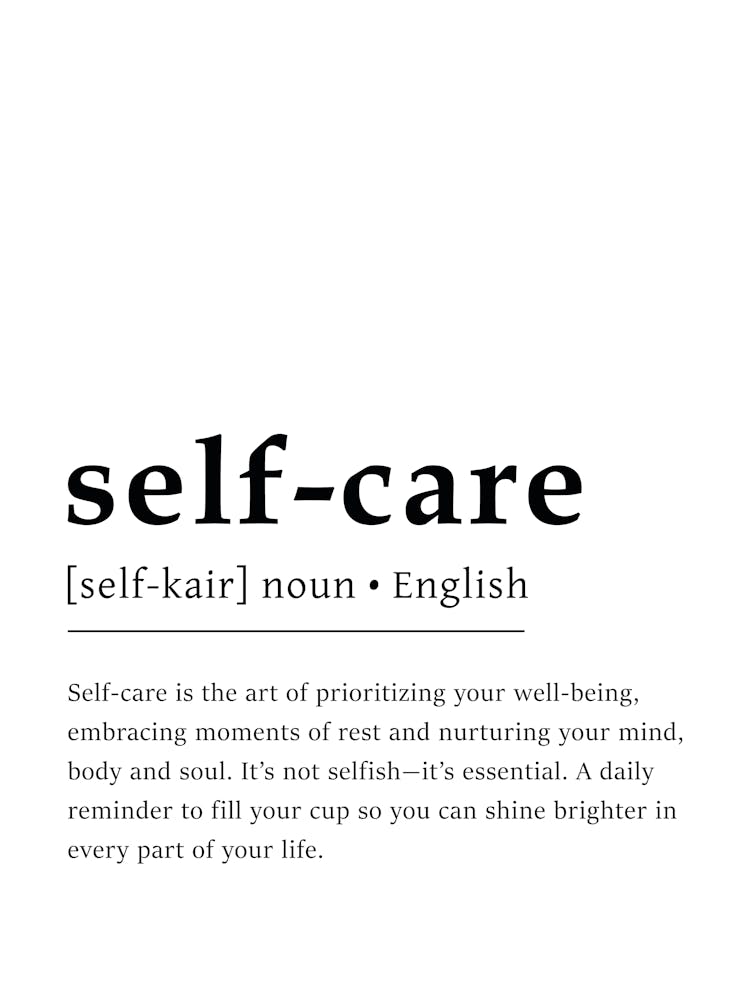 Self Care Definition Poster - Dictionary