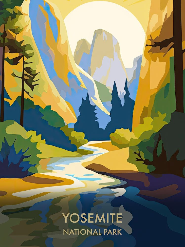 Yosemite National Park Travel Poster Matisse Style 2