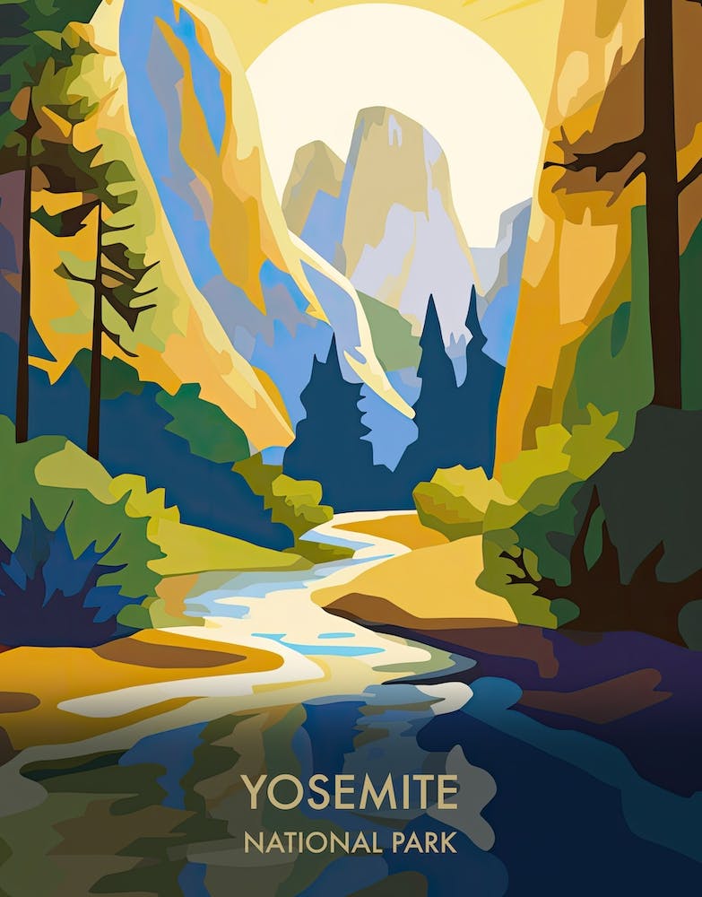 Yosemite National Park Travel Poster Matisse Style 2