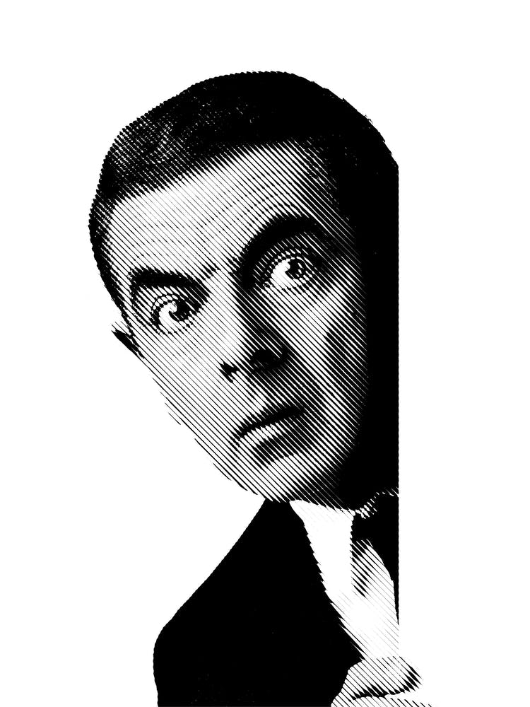 Rowan Atkinson Mr. Bean in Line Illustration v2 Art Print by Andika ...